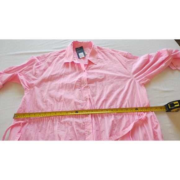 Universal Threads 100% Cotton Pink Shirt Dress Caftan With Pocket Size Large New - Picture 13 of 16